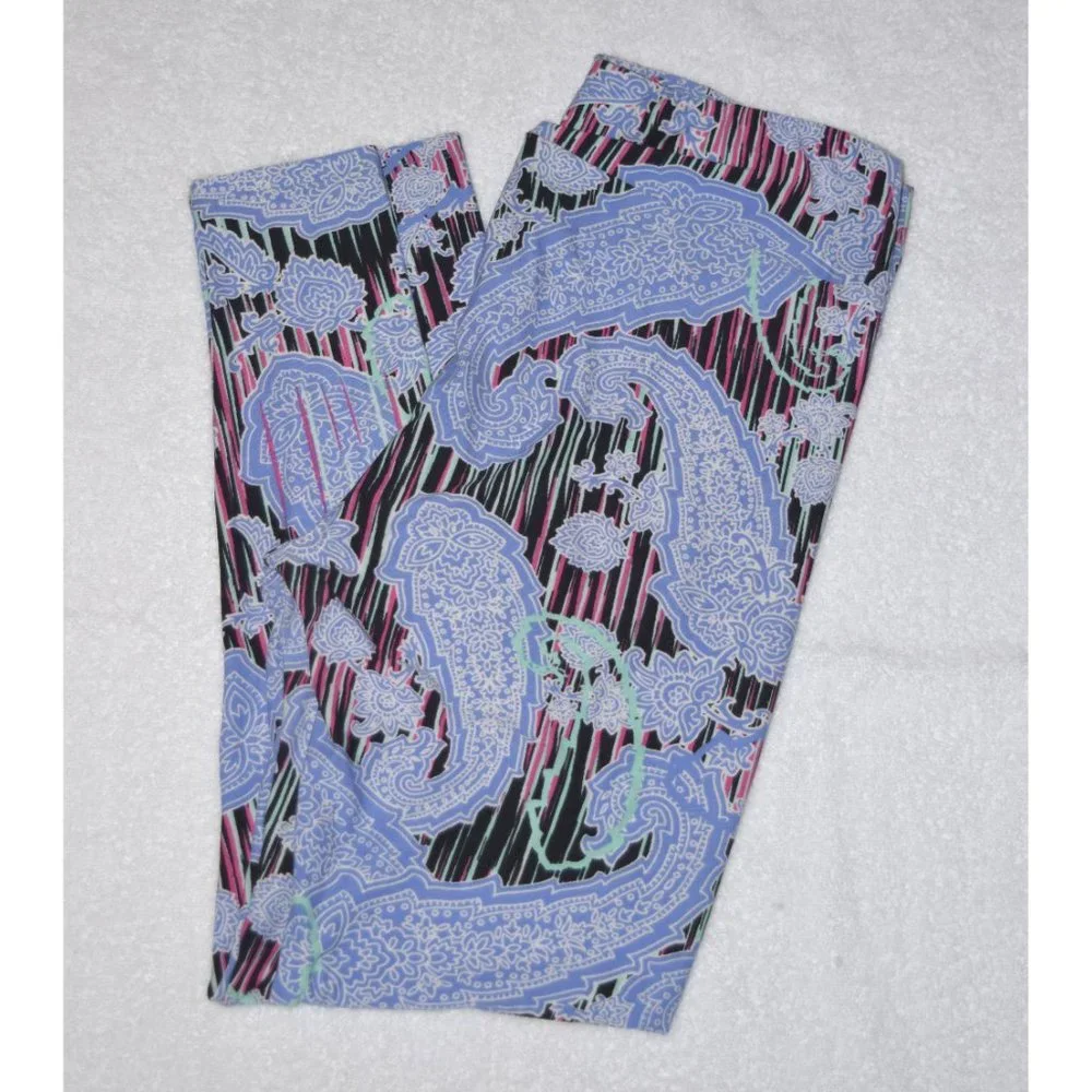 EUC LulaRoe TC Periwinkle Paisley Leggings - Picture 3 of 3